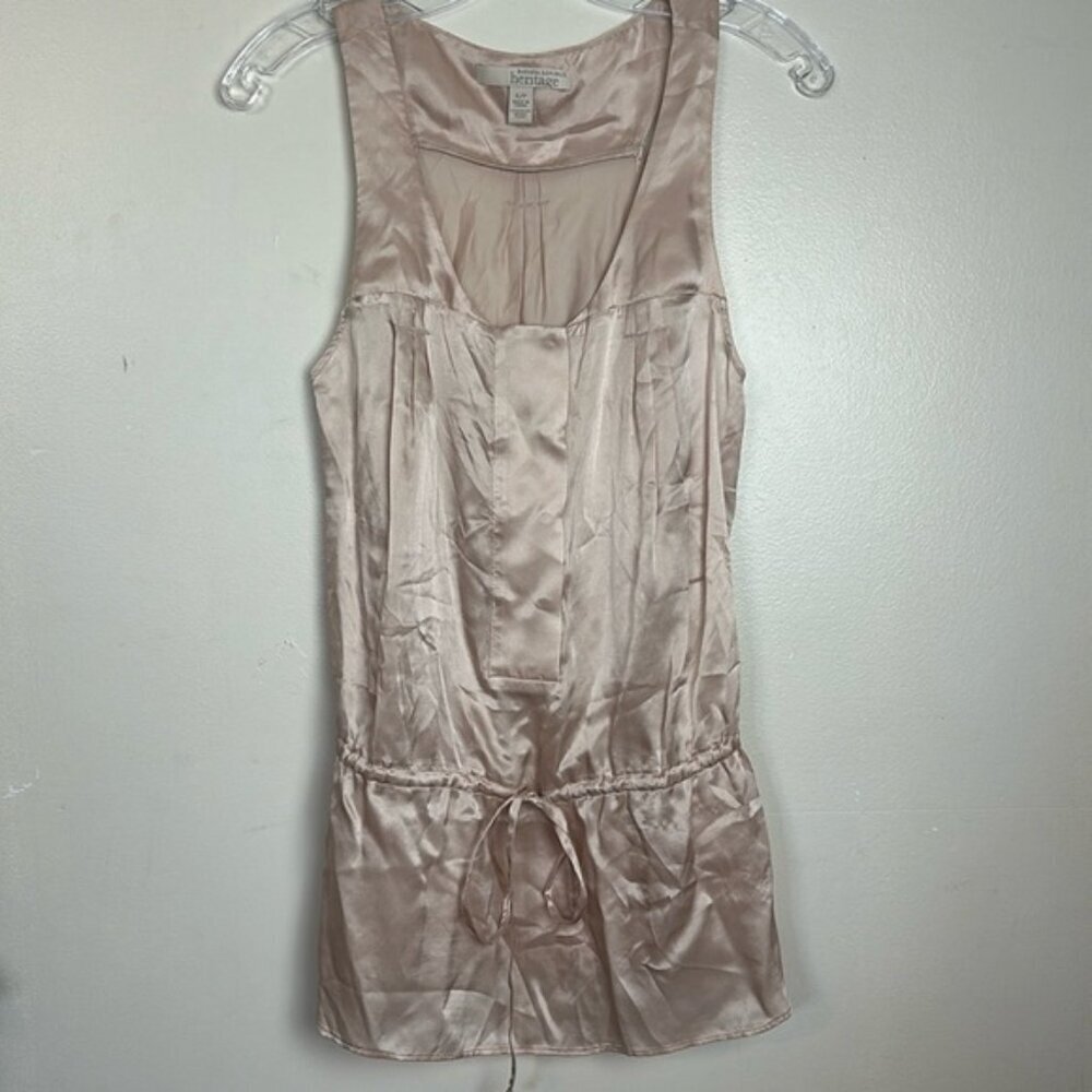 Banana Republic Heritage 100% Silk Tie Waist Racer Bank Loose Fit Camisole Top